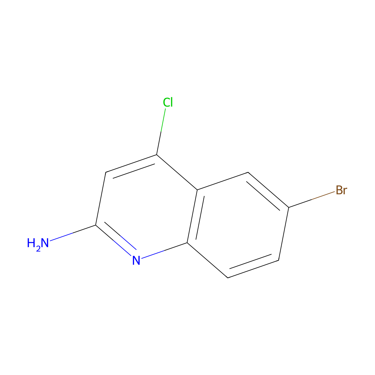 6-Bromo-4-chloroquinolin-2-amine molecular structure, CAS 1574562-56-3