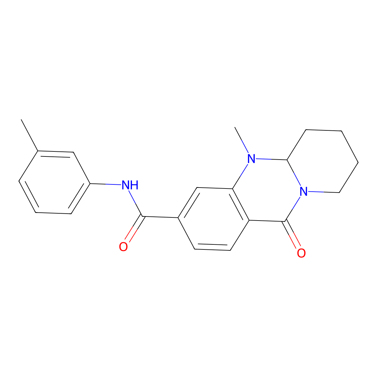 5-methyl-N-(3-methylphenyl)-11-oxo-5,6,7,8,9,11-hexahydro-5aH-pyrido[2,1-b]quinazoline-3-carboxamide molecular structure, CAS 1574576-99-0