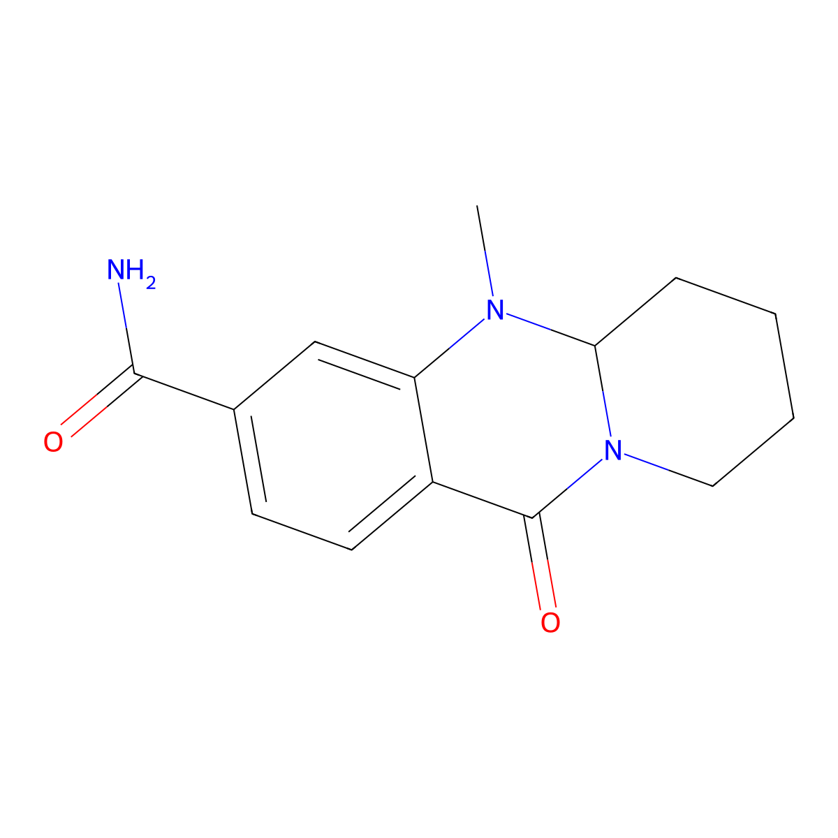 5-methyl-11-oxo-5,6,7,8,9,11-hexahydro-5aH-pyrido[2,1-b]quinazoline-3-carboxamide molecular structure, CAS 1574582-11-8