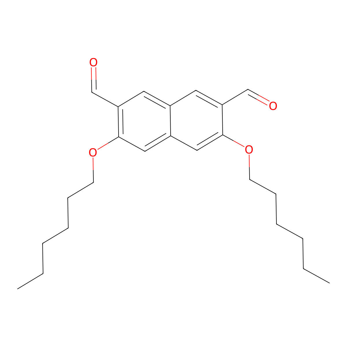 3,6-Bis(hexyloxy)naphthalene-2,7-dicarbaldehyde molecular structure, CAS 1574583-37-1
