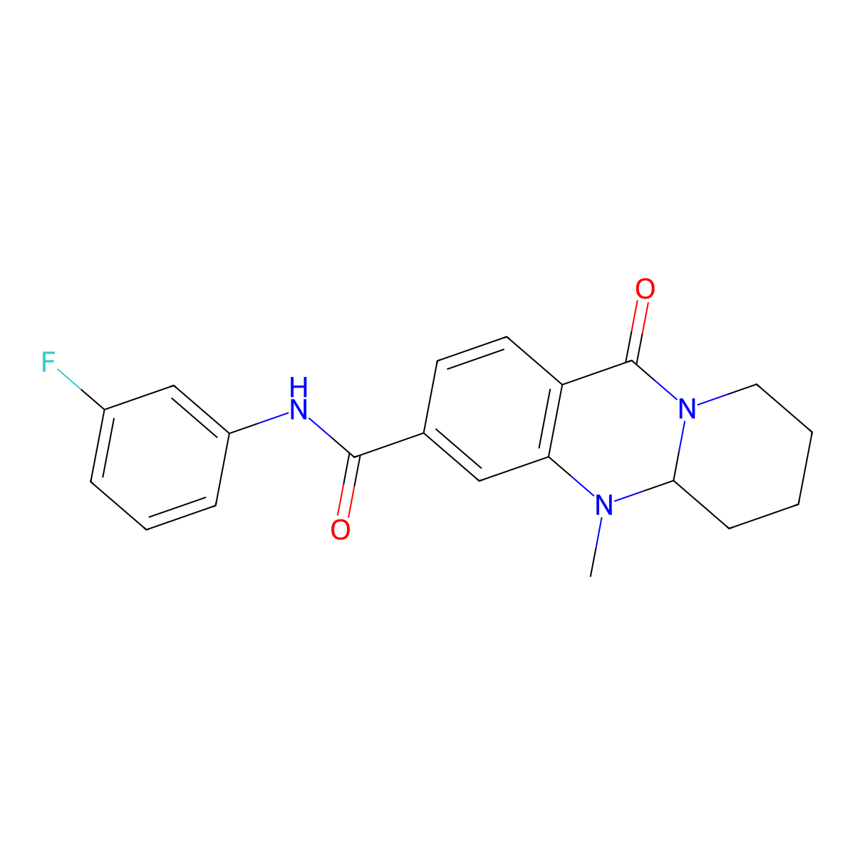 N-(3-fluorophenyl)-5-methyl-11-oxo-5,6,7,8,9,11-hexahydro-5aH-pyrido[2,1-b]quinazoline-3-carboxamide molecular structure, CAS 1574583-66-6