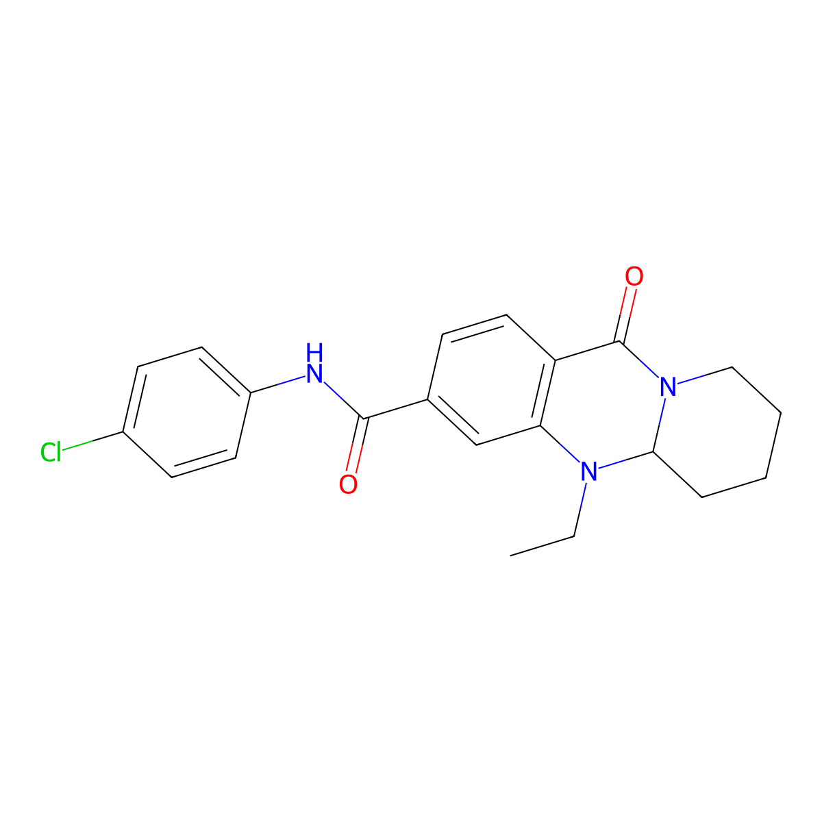 N-(4-chlorophenyl)-5-ethyl-11-oxo-5,6,7,8,9,11-hexahydro-5aH-pyrido[2,1-b]quinazoline-3-carboxamide molecular structure, CAS 1574584-05-6