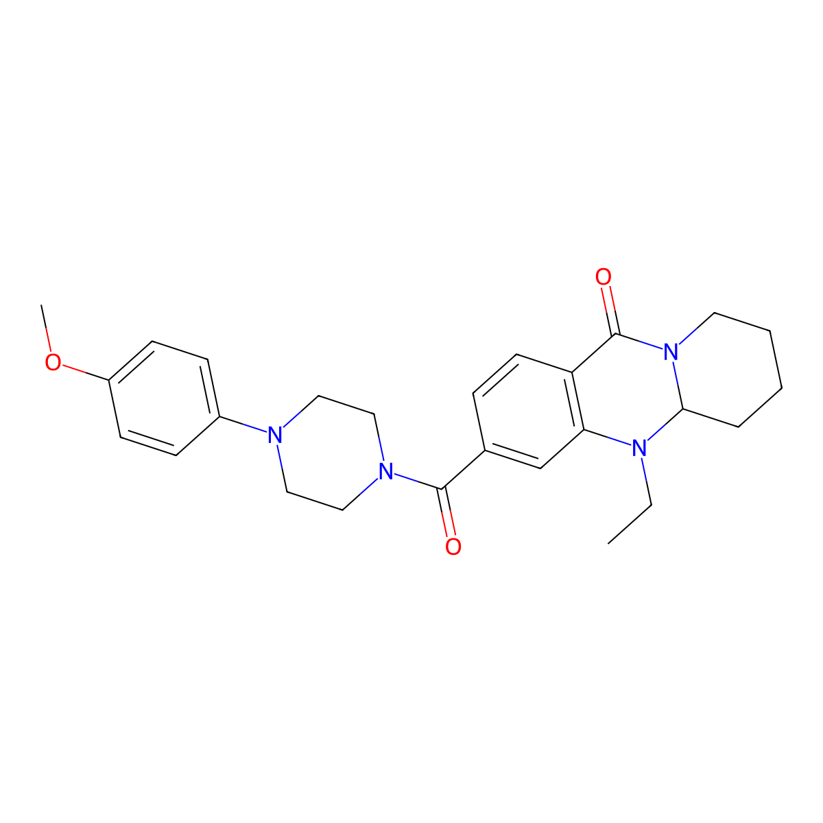 5-ethyl-3-{[4-(4-methoxyphenyl)piperazin-1-yl]carbonyl}-5,5a,6,7,8,9-hexahydro-11H-pyrido[2,1-b]quinazolin-11-one molecular structure, CAS 1574585-28-6