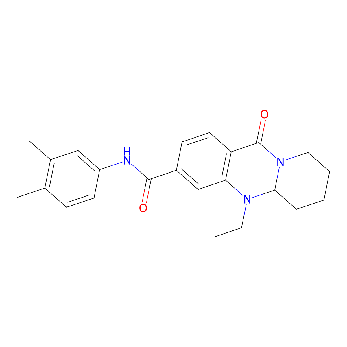 N-(3,4-dimethylphenyl)-5-ethyl-11-oxo-5,6,7,8,9,11-hexahydro-5aH-pyrido[2,1-b]quinazoline-3-carboxamide molecular structure, CAS 1574585-33-3