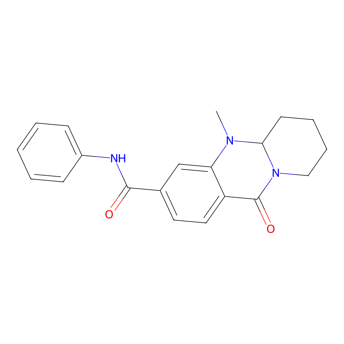 5-methyl-11-oxo-N-phenyl-5H,5aH,6H,7H,8H,9H,11H-pyrido[2,1-b]quinazoline-3-carboxamide molecular structure, CAS 1574594-64-1