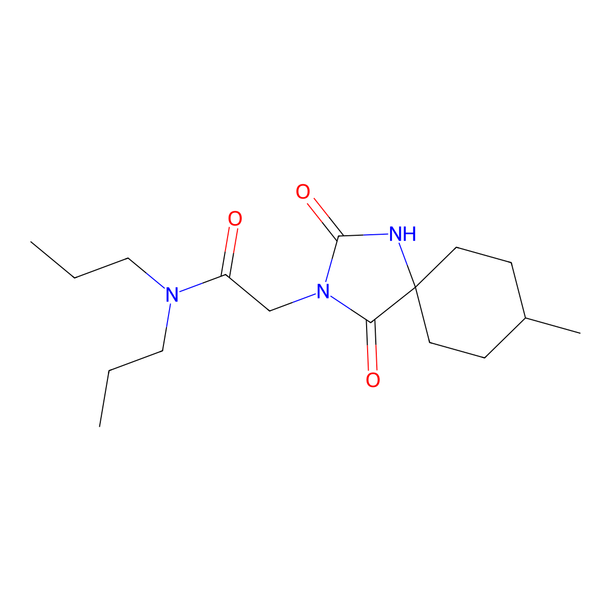 2-(8-methyl-2,4-dioxo-1,3-diazaspiro[4.5]dec-3-yl)-N,N-dipropylacetamide molecular structure, CAS 1574594-87-8