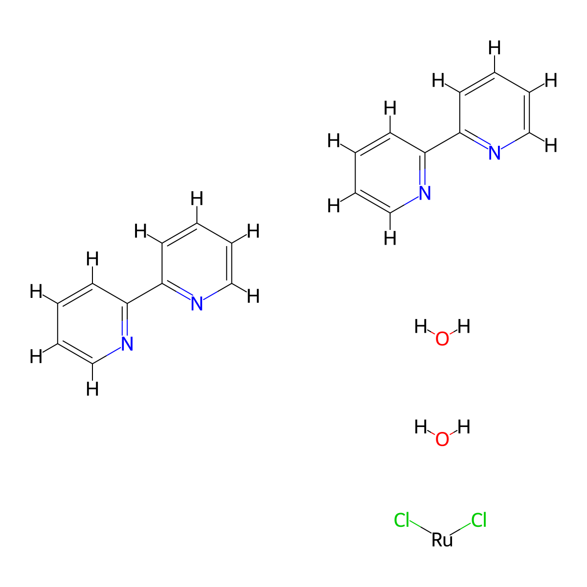 Dichlorobis(2,2'-bipyridine)ruthenium(II) molecular structure, CAS 15746-57-3