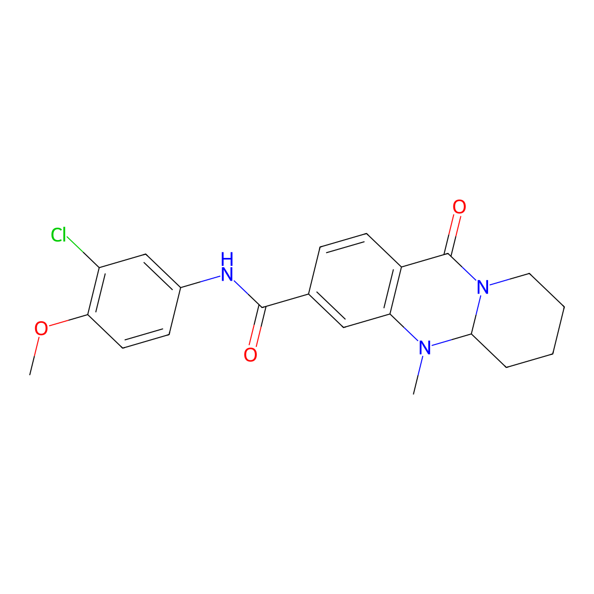 N-(3-chloro-4-methoxyphenyl)-5-methyl-11-oxo-5,6,7,8,9,11-hexahydro-5aH-pyrido[2,1-b]quinazoline-3-carboxamide molecular structure, CAS 1574622-11-9
