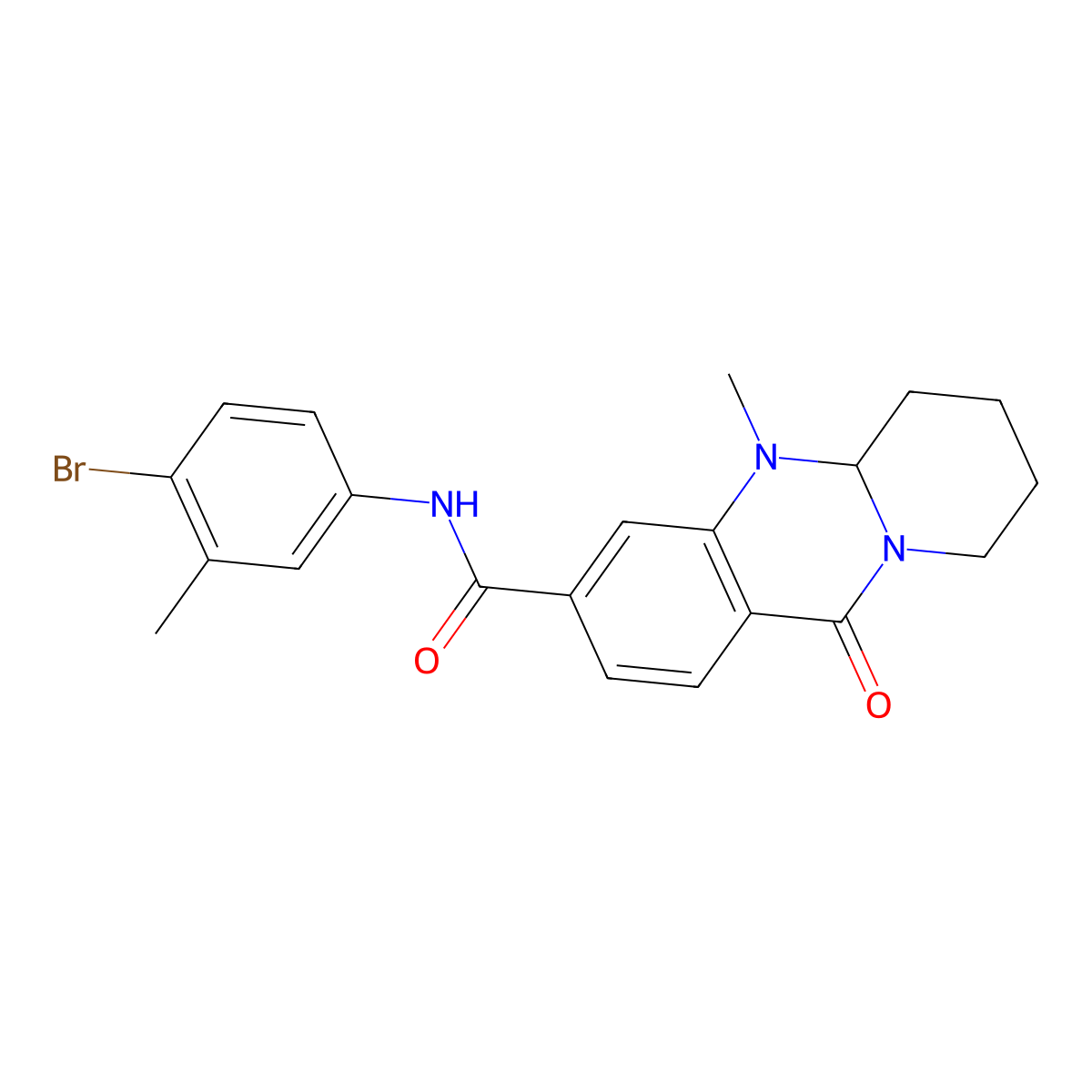 N-(4-bromo-3-methylphenyl)-5-methyl-11-oxo-5,6,7,8,9,11-hexahydro-5aH-pyrido[2,1-b]quinazoline-3-carboxamide molecular structure, CAS 1574622-16-4