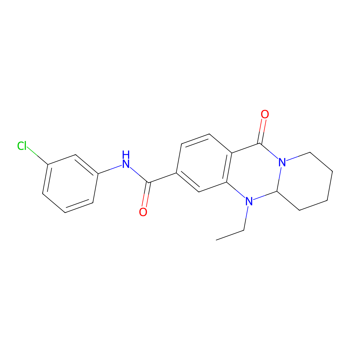 N-(3-chlorophenyl)-5-ethyl-11-oxo-5,6,7,8,9,11-hexahydro-5aH-pyrido[2,1-b]quinazoline-3-carboxamide molecular structure, CAS 1574622-30-2