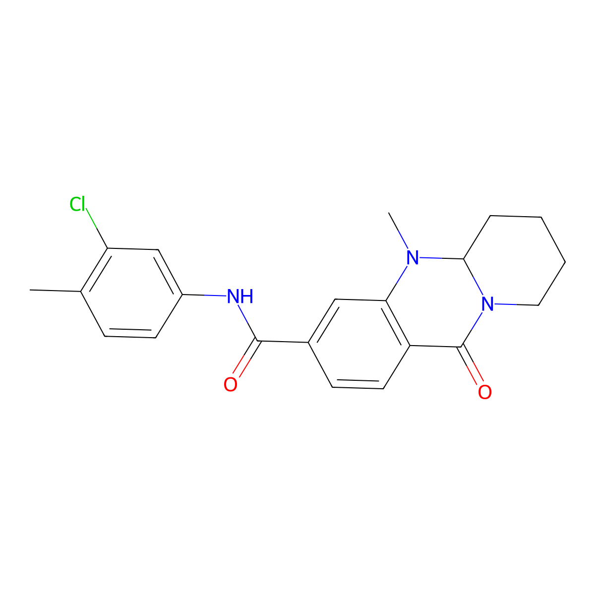 N-(3-chloro-4-methylphenyl)-5-methyl-11-oxo-5,6,7,8,9,11-hexahydro-5aH-pyrido[2,1-b]quinazoline-3-carboxamide molecular structure, CAS 1574626-54-2