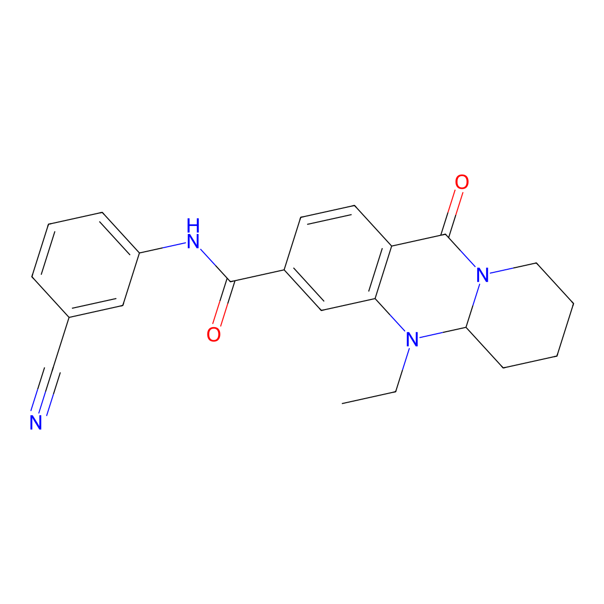 N-(3-cyanophenyl)-5-ethyl-11-oxo-5,6,7,8,9,11-hexahydro-5aH-pyrido[2,1-b]quinazoline-3-carboxamide molecular structure, CAS 1574626-63-3
