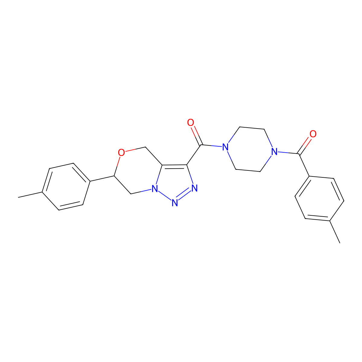 1-(4-Methylbenzoyl)-4-[6-(4-methylphenyl)-4H,6H,7H-[1,2,3]triazolo[4,3-C][1,4]oxazine-3-carbonyl]piperazine molecular structure, CAS 1574628-07-1