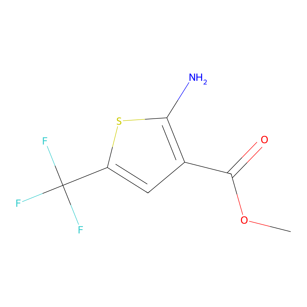 Methyl 2-amino-5-(trifluoromethyl)thiophene-3-carboxylate molecular structure, CAS 1574635-45-2
