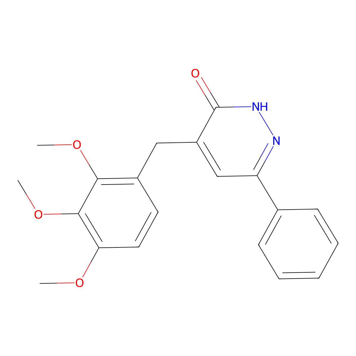 6-phenyl-4-(2,3,4-trimethoxybenzyl)-3(2H)-pyridazinone molecular structure, CAS 1574636-05-7