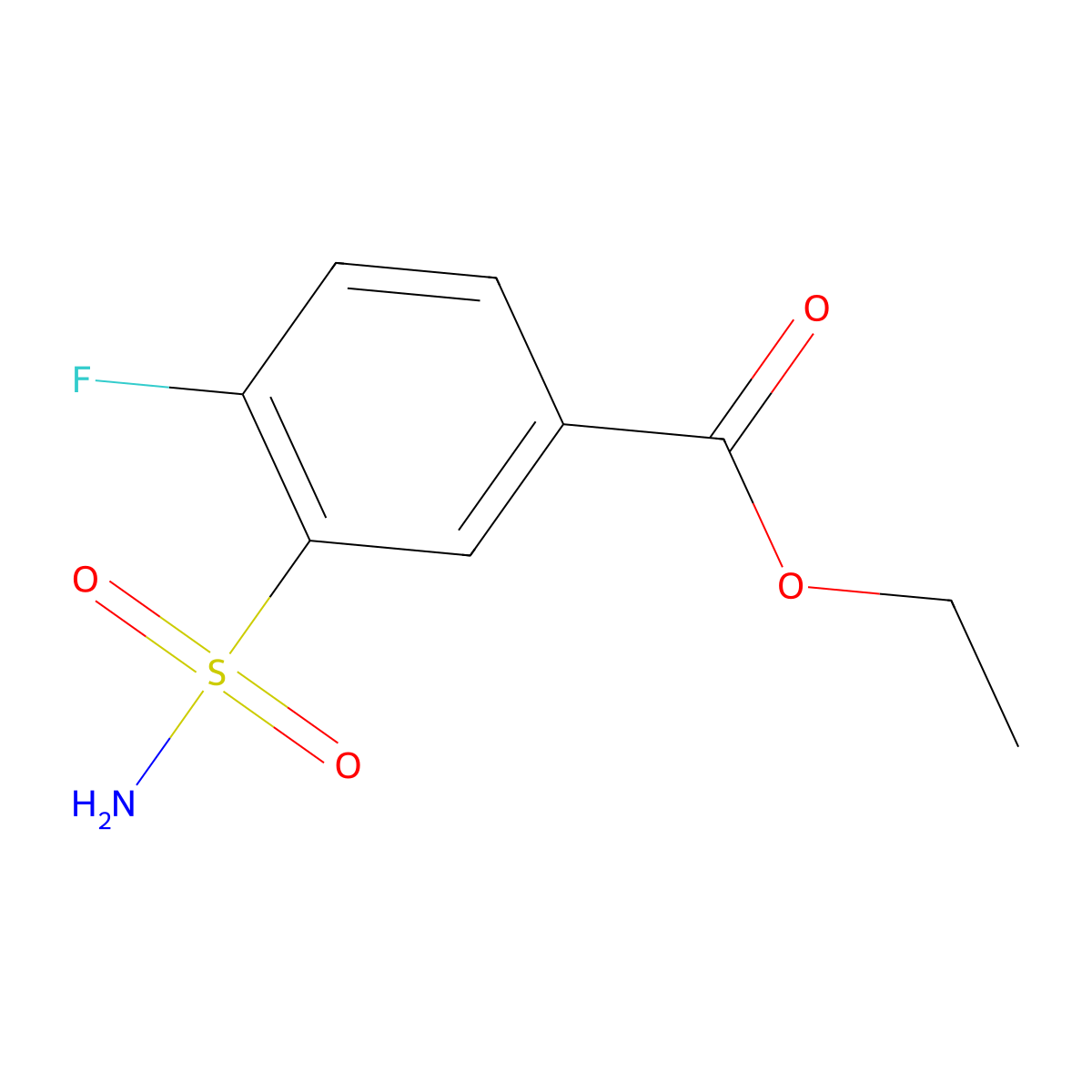 Ethyl 4-fluoro-3-sulfamoylbenzoate molecular structure, CAS 157465-15-1