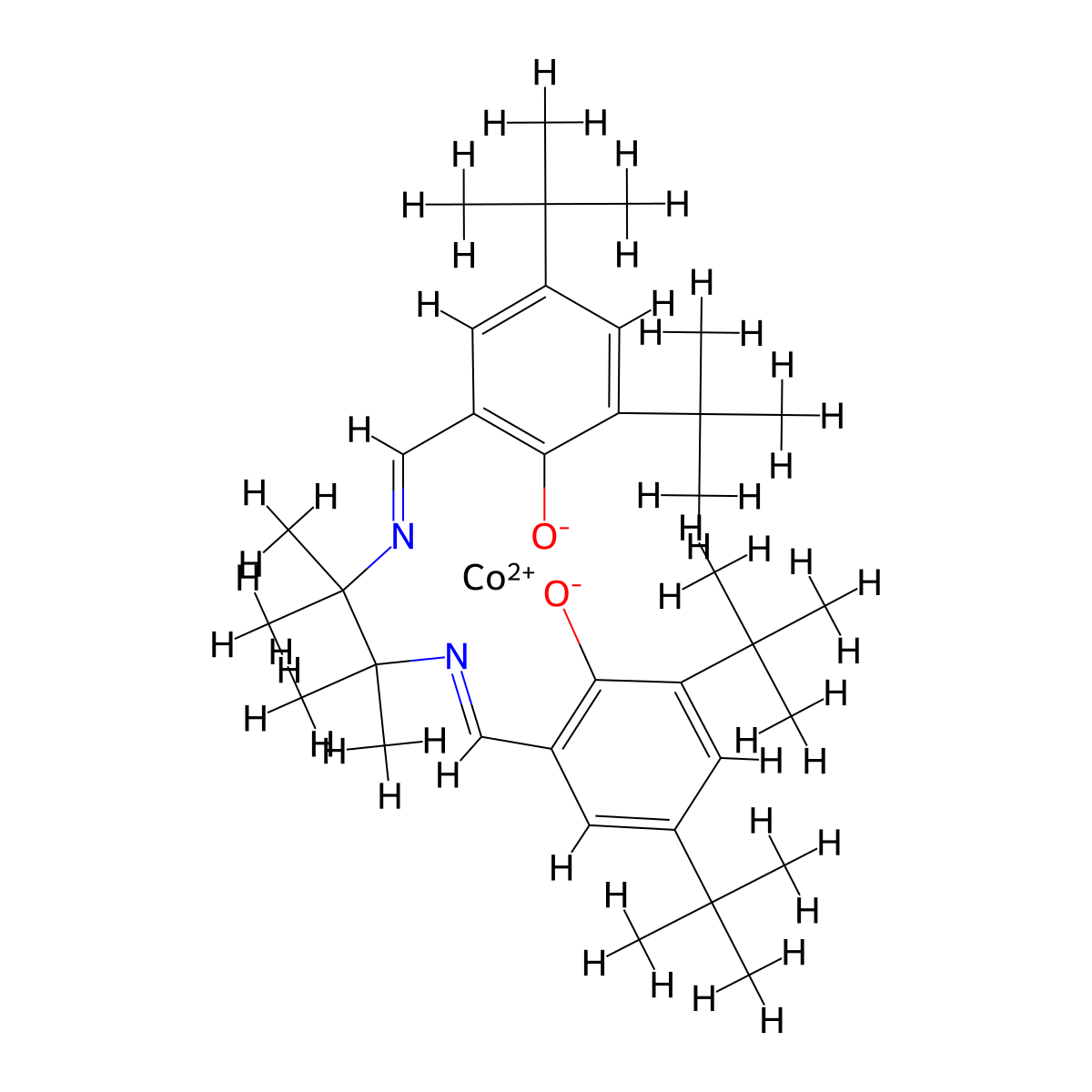 [N,N'-(1,1,2,2-Tetramethylethylene)bis(3,5-di-tert-butylsalicylideneiminato)]cobalt(II) molecular structure, CAS 157472-96-3