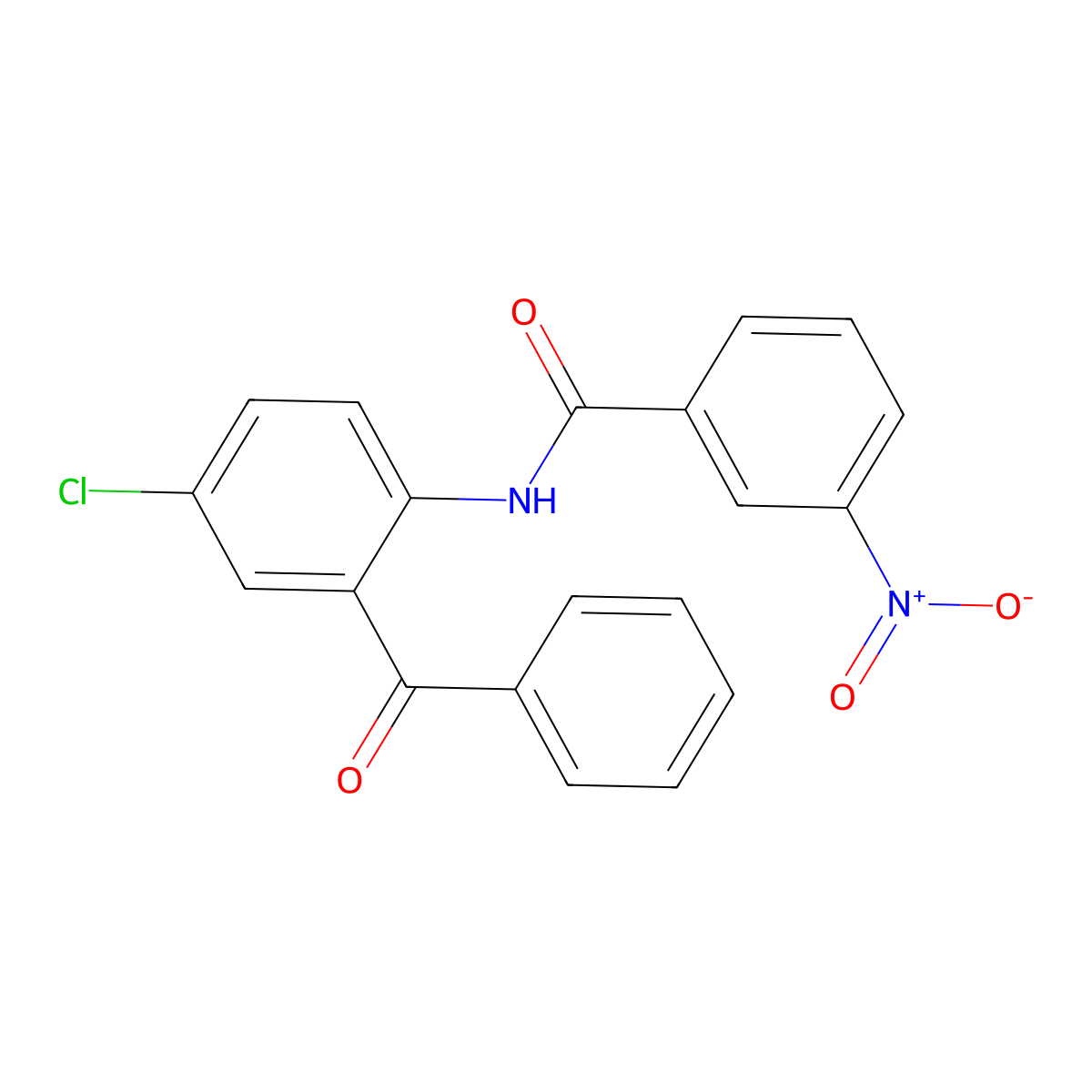 N-(2-benzoyl-4-chlorophenyl)-3-nitrobenzamide molecular structure, CAS 157488-08-9