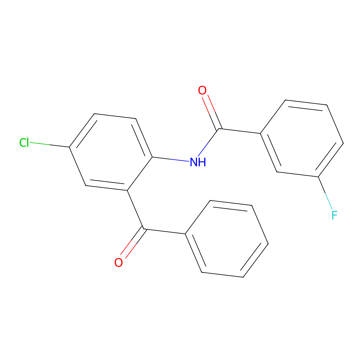 N-(2-benzoyl-4-chlorophenyl)-3-fluorobenzamide molecular structure, CAS 157488-10-3