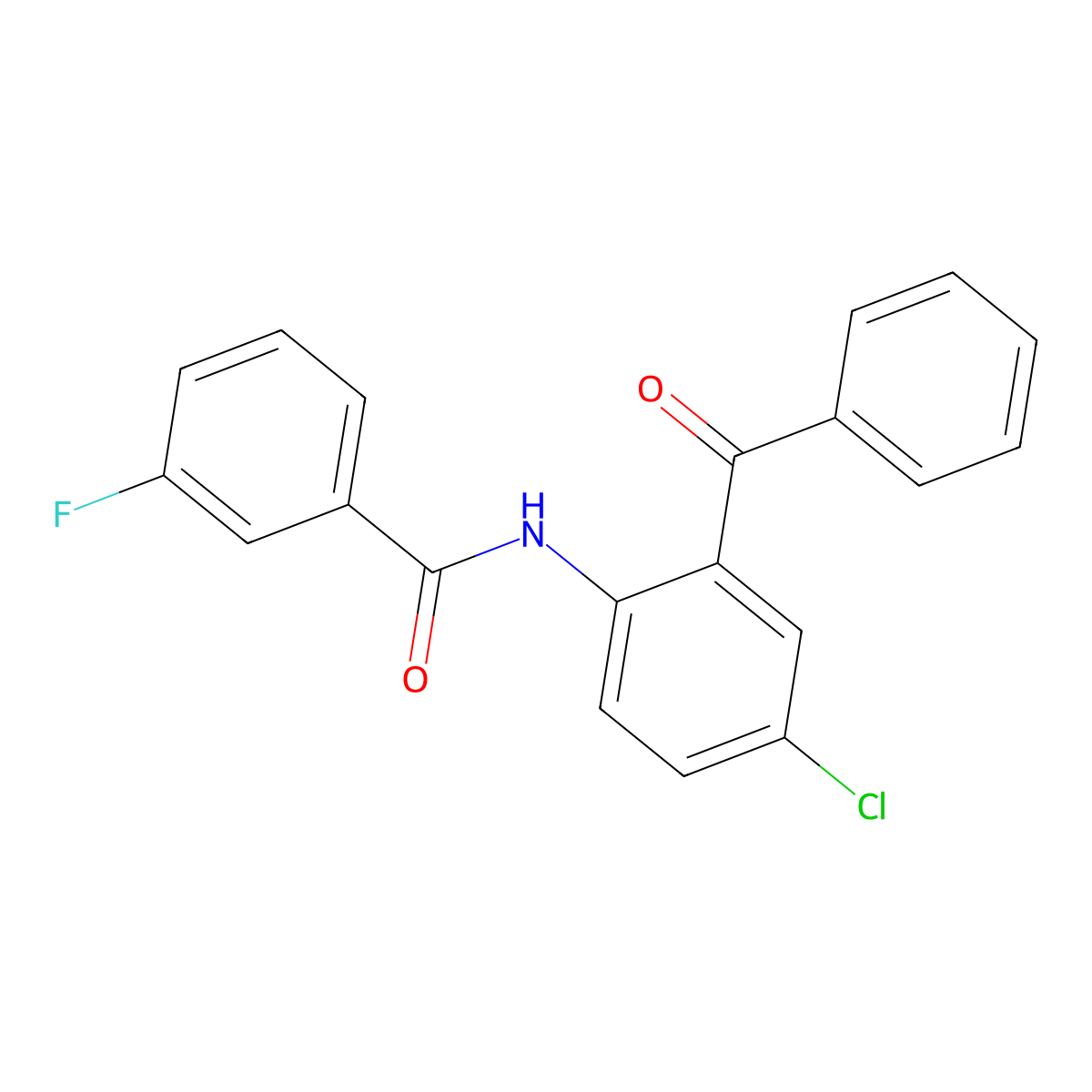 N-(2-benzoyl-4-chlorophenyl)-3-fluorobenzamide molecular structure, CAS 157488-10-3
