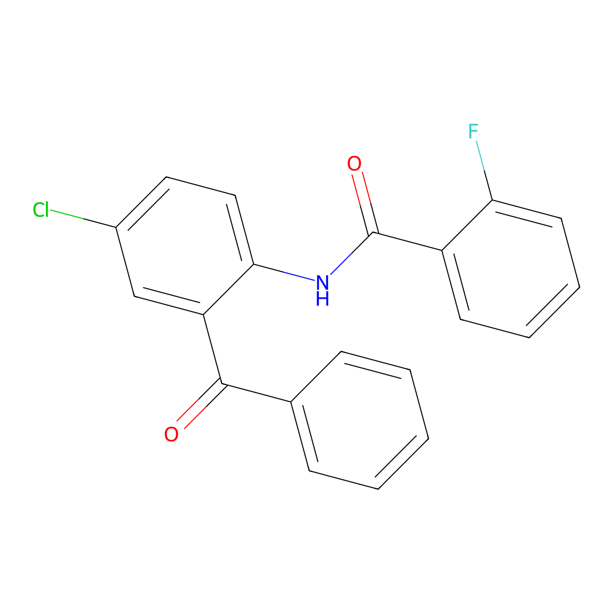 N-(2-Benzoyl-4-chlorophenyl)-2-fluorobenzamide molecular structure, CAS 157488-11-4