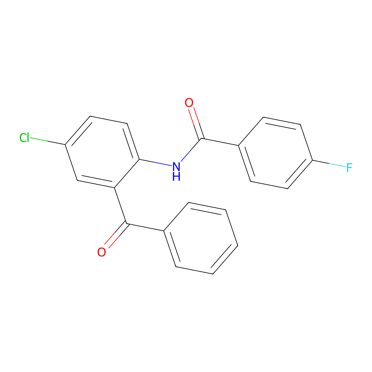 N-(2-benzoyl-4-chlorophenyl)-4-fluorobenzamide molecular structure, CAS 157488-12-5