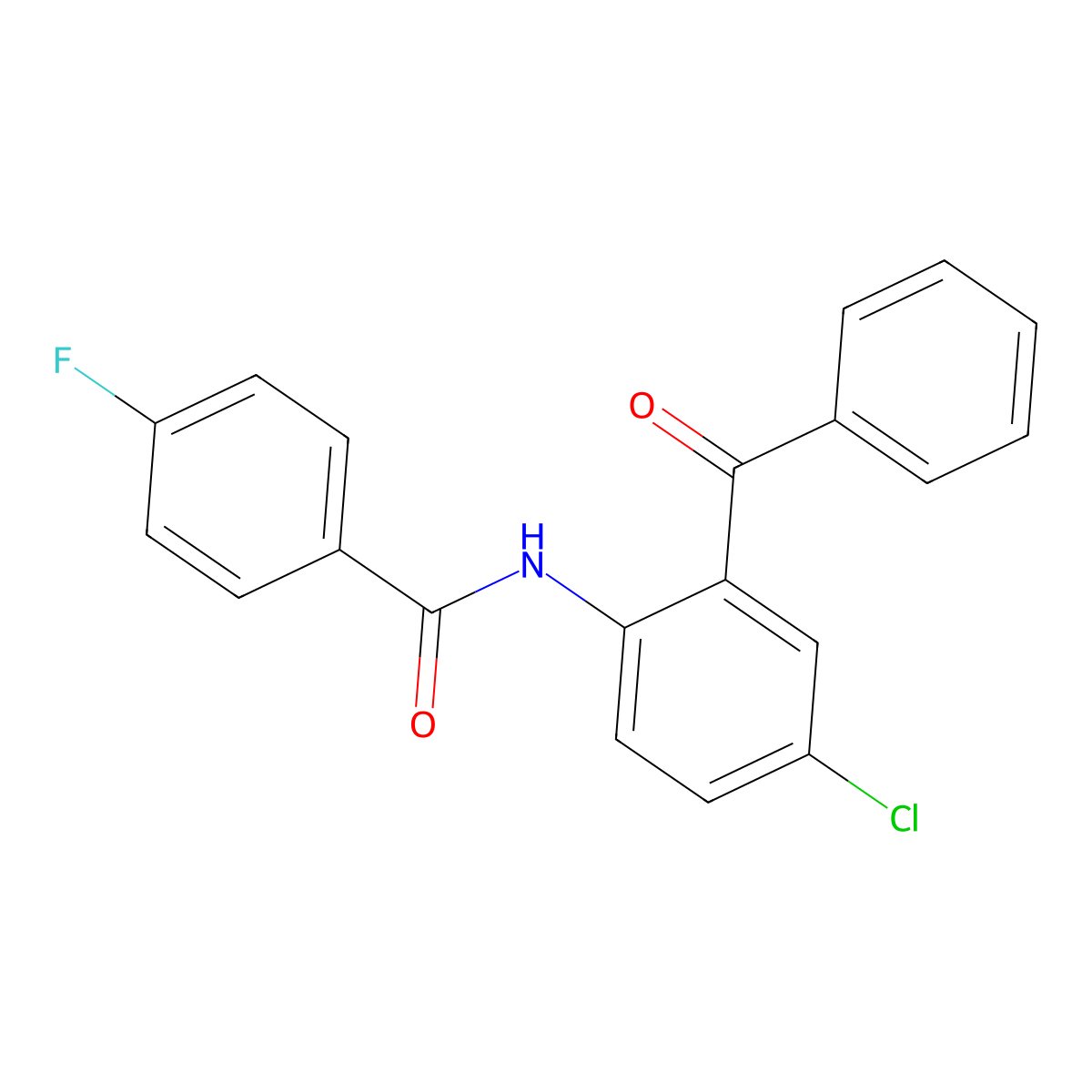 N-(2-benzoyl-4-chlorophenyl)-4-fluorobenzamide molecular structure, CAS 157488-12-5