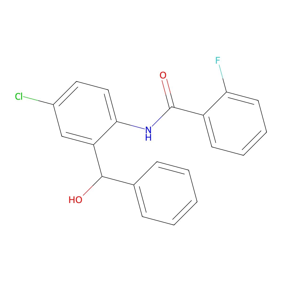 N-{4-chloro-2-[hydroxy(phenyl)methyl]phenyl}-2-fluorobenzamide molecular structure, CAS 157488-23-8