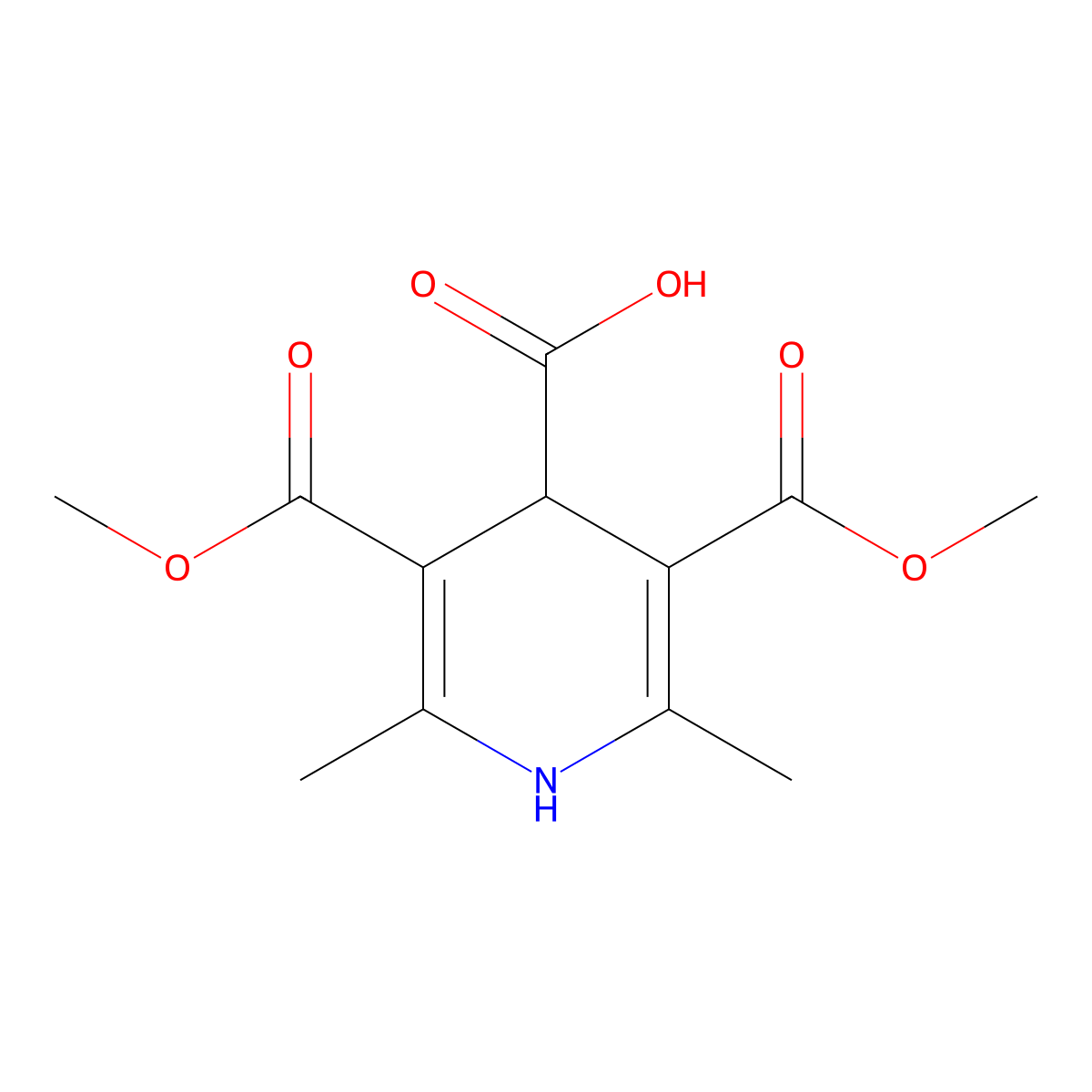 3,5-Bis(methoxycarbonyl)-2,6-dimethyl-1,4-dihydropyridine-4-carboxylic acid molecular structure, CAS 157490-62-5