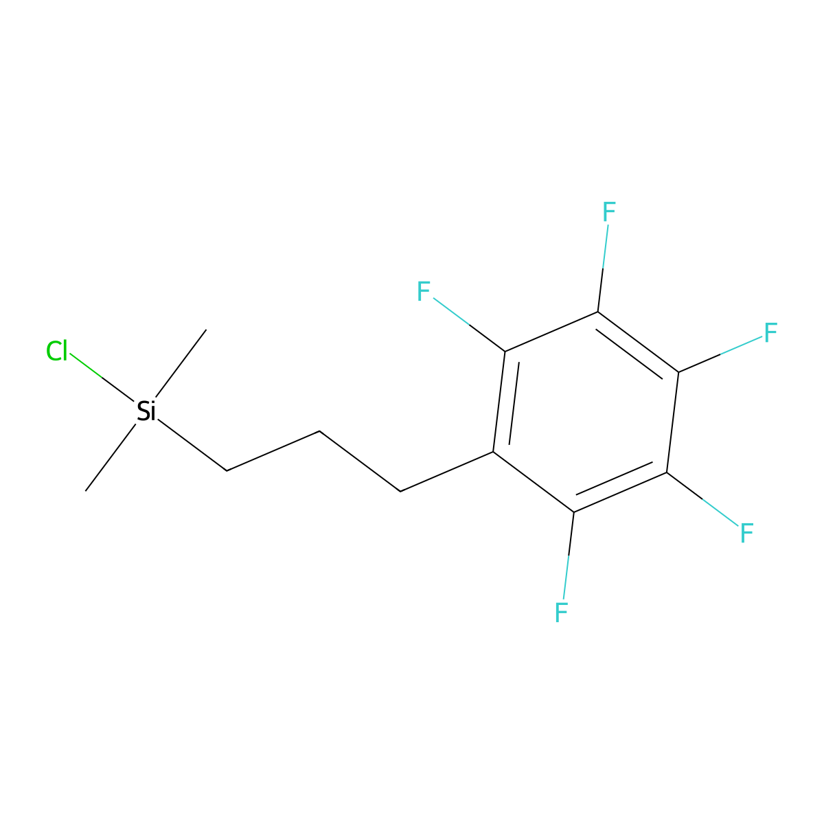 Chlorodimethyl[3-(2,3,4,5,6-pentafluorophenyl)propyl]silane molecular structure, CAS 157499-19-9