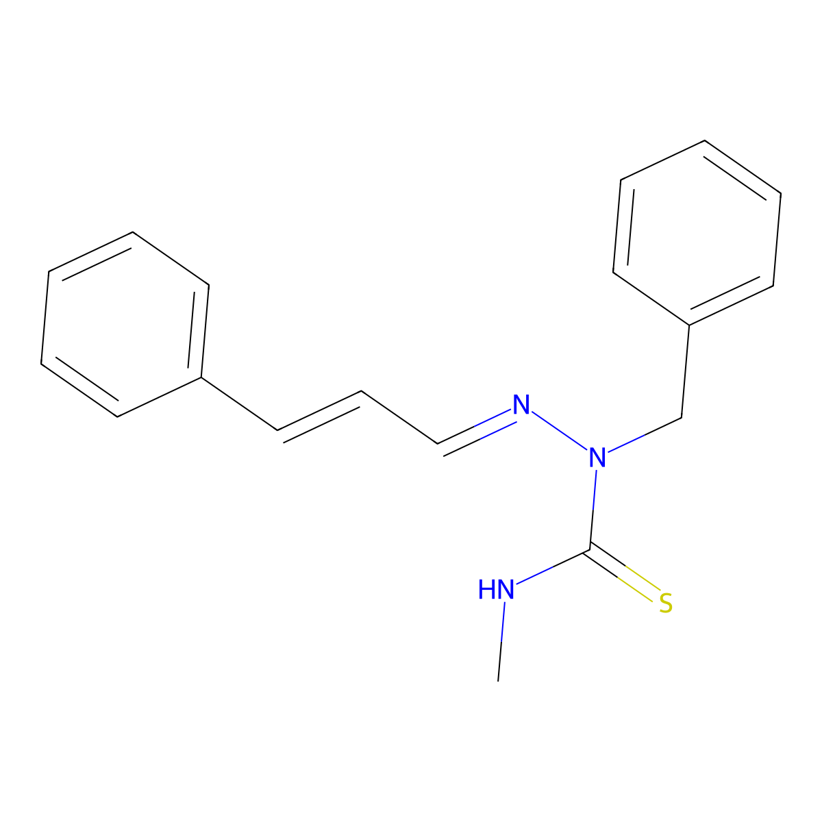N-Methyl-1-(phenylmethyl)-2-(3-phenyl-2-propen-1-ylidene)hydrazinecarbothioamide molecular structure, CAS 157499-45-1