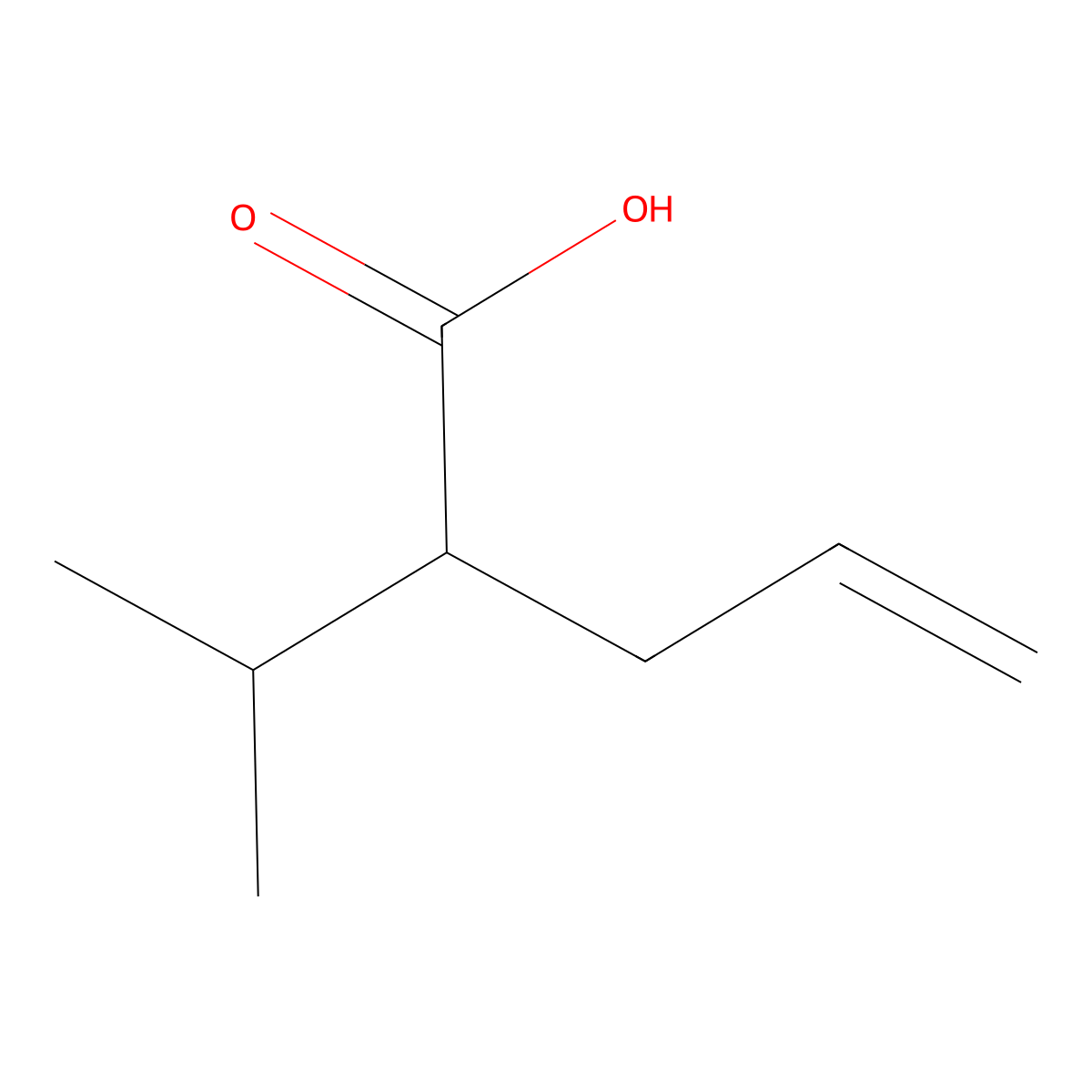 2-(Propan-2-yl)pent-4-enoic acid molecular structure, CAS 1575-71-9