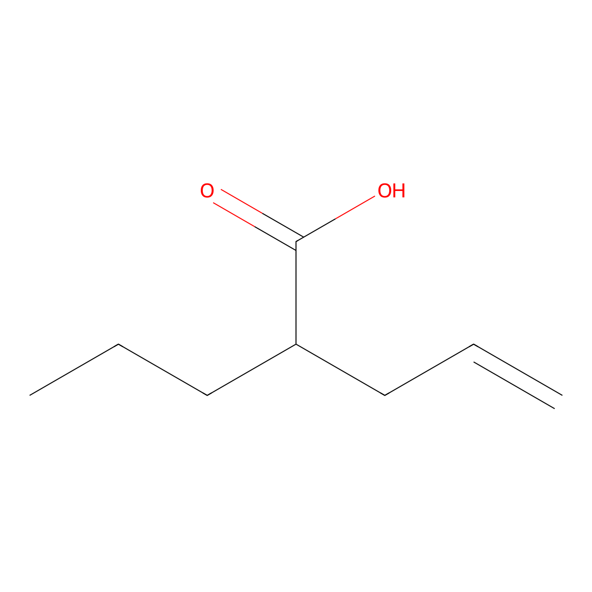 (+-)-2-n-Propyl-4-pentenoic acid molecular structure, CAS 1575-72-0
