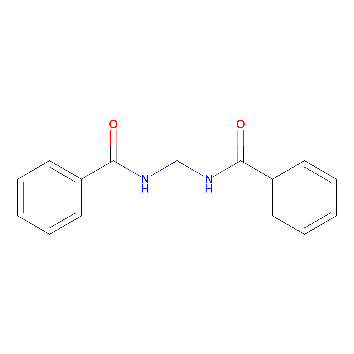N-(benzamidomethyl)benzamide molecular structure, CAS 1575-94-6