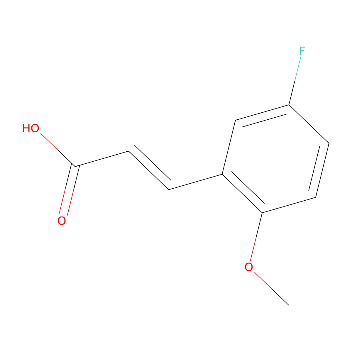 5-Fluoro-2-methoxycinnamic acid molecular structure, CAS 157518-45-1