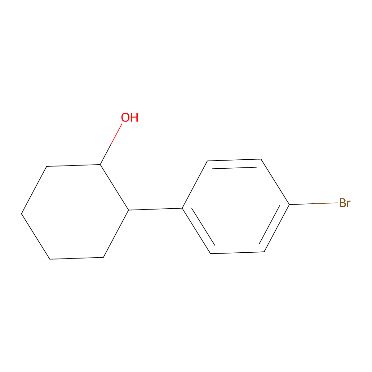 trans-2-(4-Bromo-phenyl)-cyclohexanol molecular structure, CAS 157519-00-1