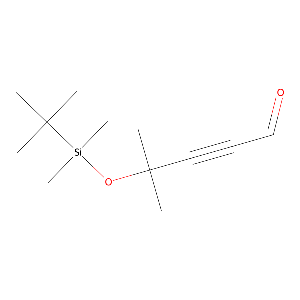 4-((Tert-butyldimethylsilyl)oxy)-4-methylpent-2-ynal molecular structure, CAS 157522-92-4