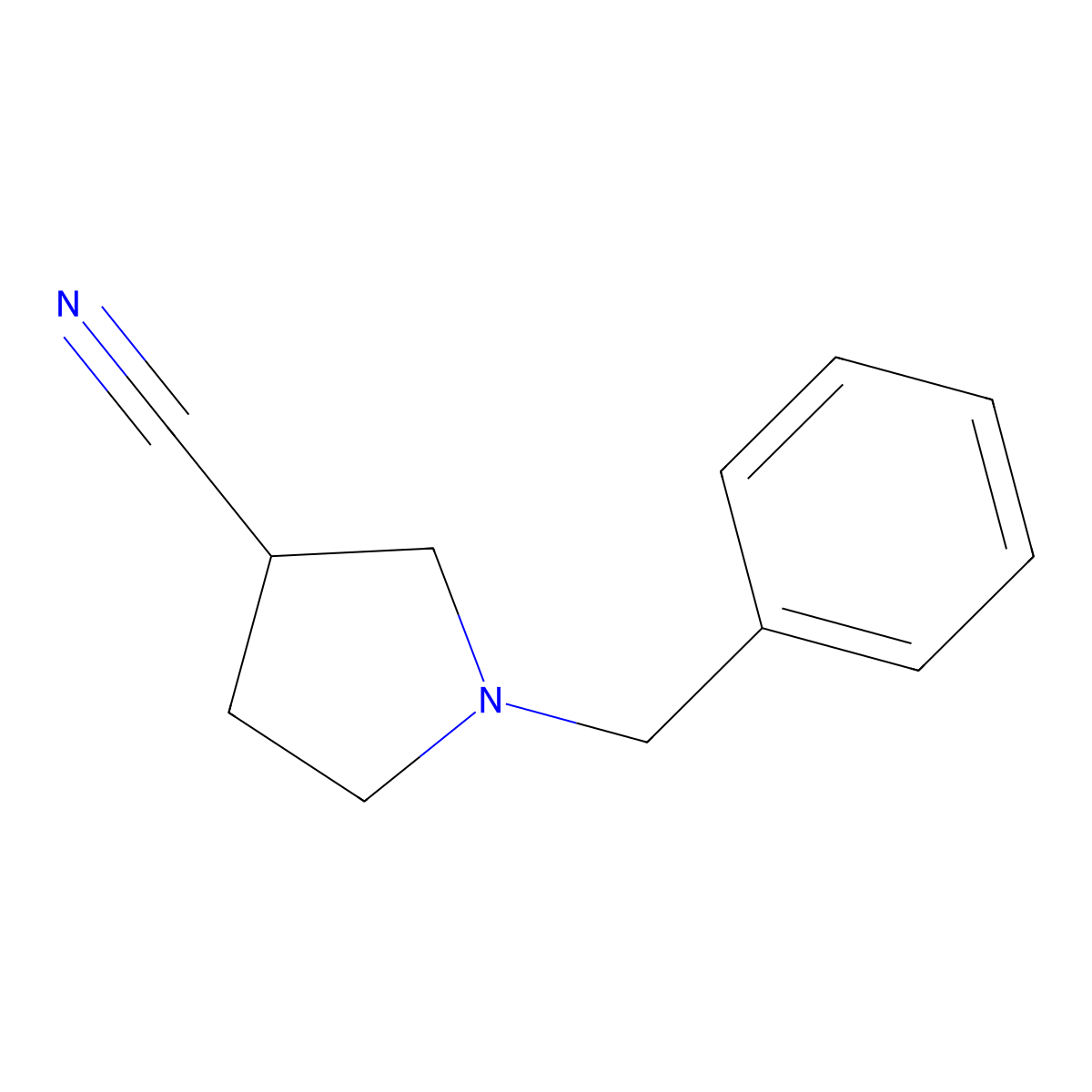 (R)-1-Benzyl-3-pyrrolidinecarbonitrile molecular structure, CAS 157528-56-8