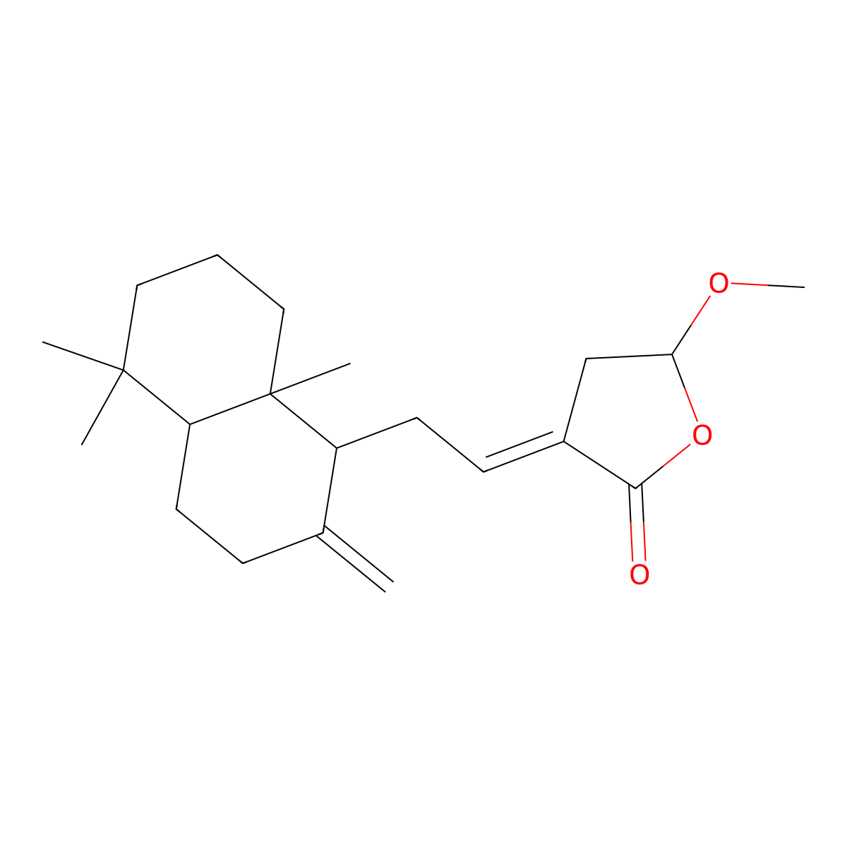 3-[2-(5,5,8a-trimethyl-2-methylidene-3,4,4a,6,7,8-hexahydro-1H-naphthalen-1-yl)ethylidene]-5-methoxyoxolan-2-one molecular structure, CAS 157528-81-9