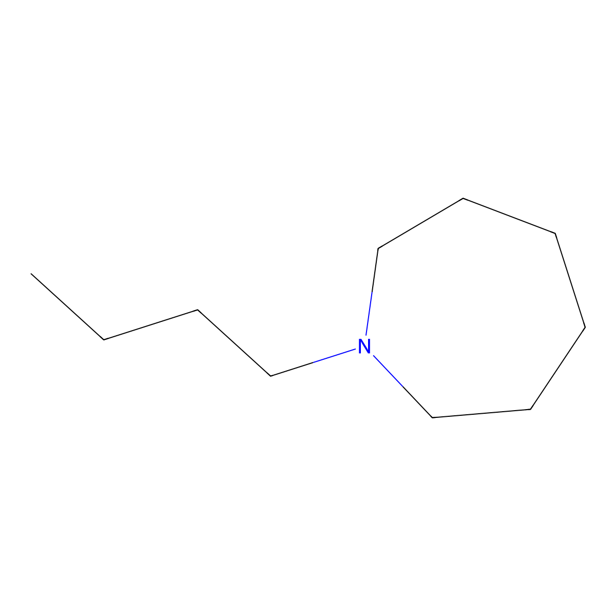 1-Butylazepane molecular structure, CAS 15753-35-2