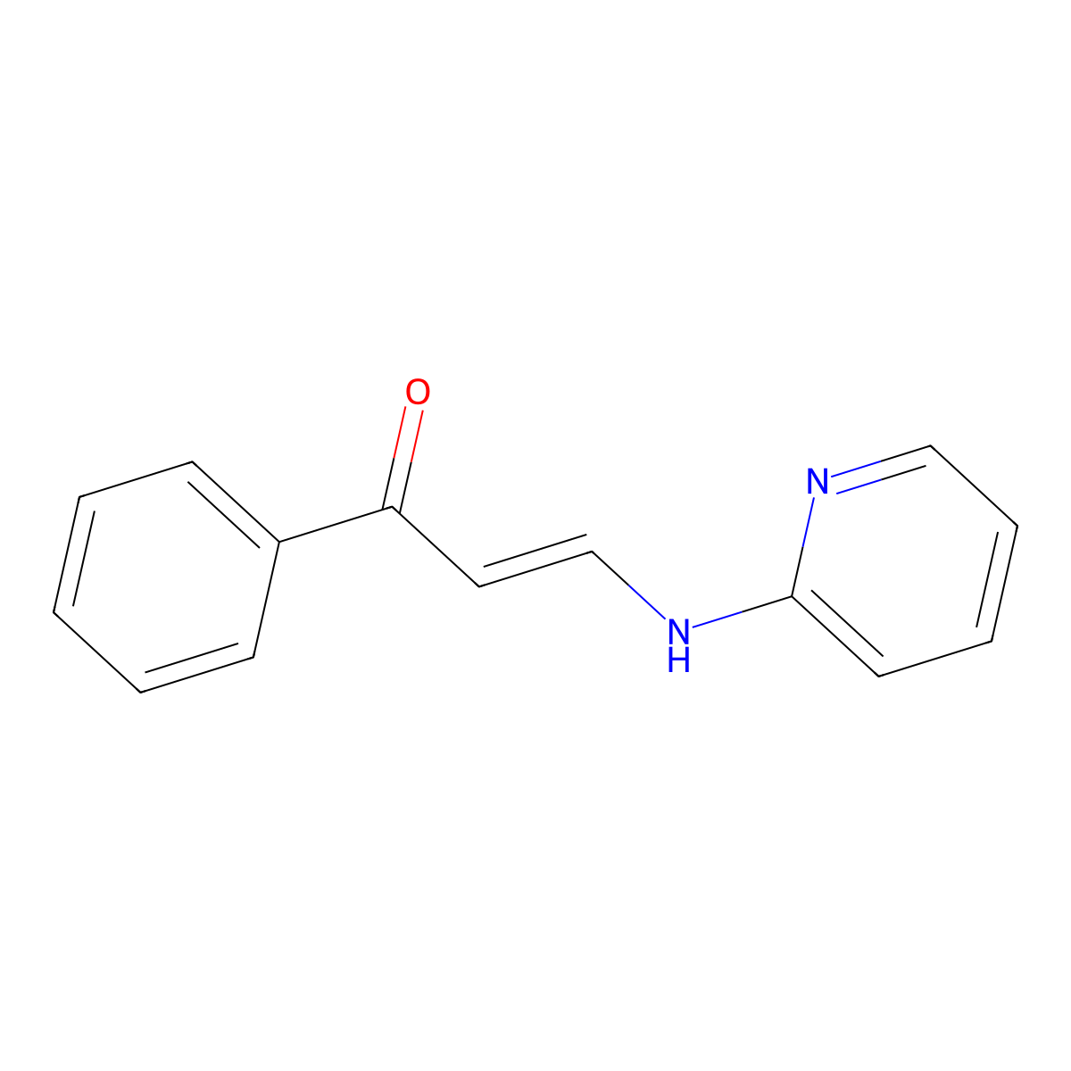 1-Phenyl-3-(2-pyridinylamino)-2-propen-1-one molecular structure, CAS 15753-55-6