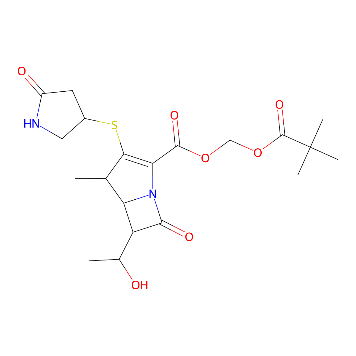 Tacapenem pivoxil molecular structure, CAS 157542-49-9