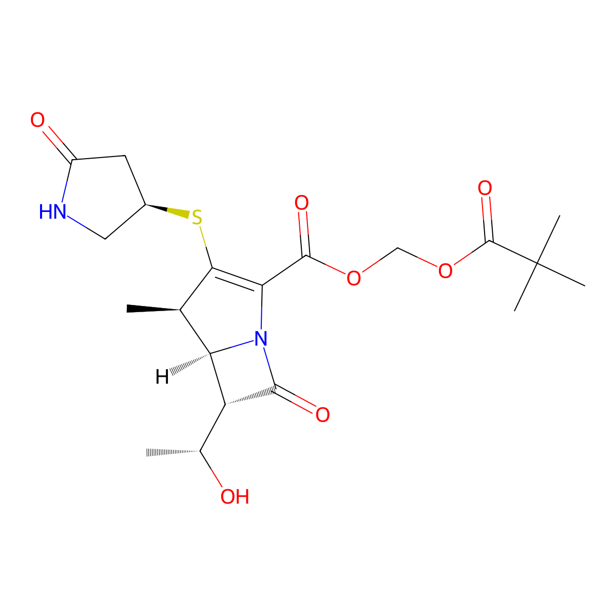 Tacapenem pivoxil molecular structure, CAS 157542-49-9