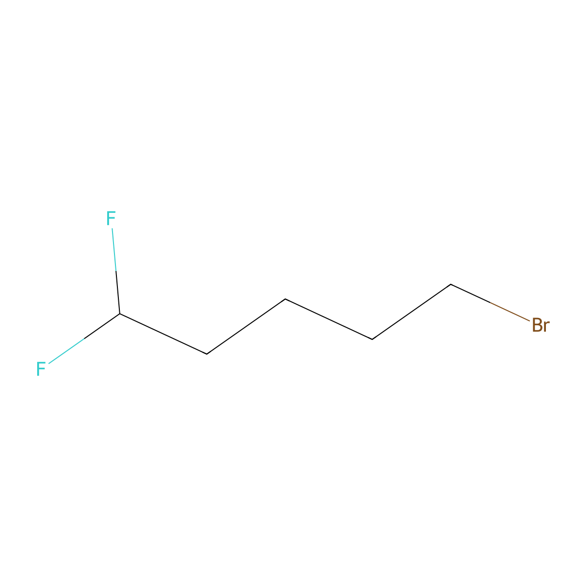 5-Bromo-1,1-difluoropentane molecular structure, CAS 157549-47-8