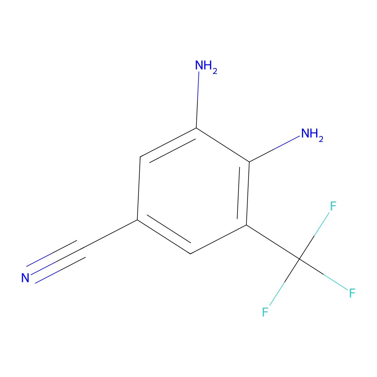 3,4-Diamino-5-(trifluoromethyl)benzonitrile molecular structure, CAS 157554-49-9