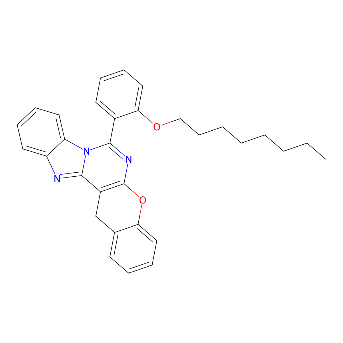 2-(14H-chromeno[2',3':4,5]pyrimido[1,6-a]benzimidazol-7-yl)phenyl octyl ether molecular structure, CAS 157557-12-5