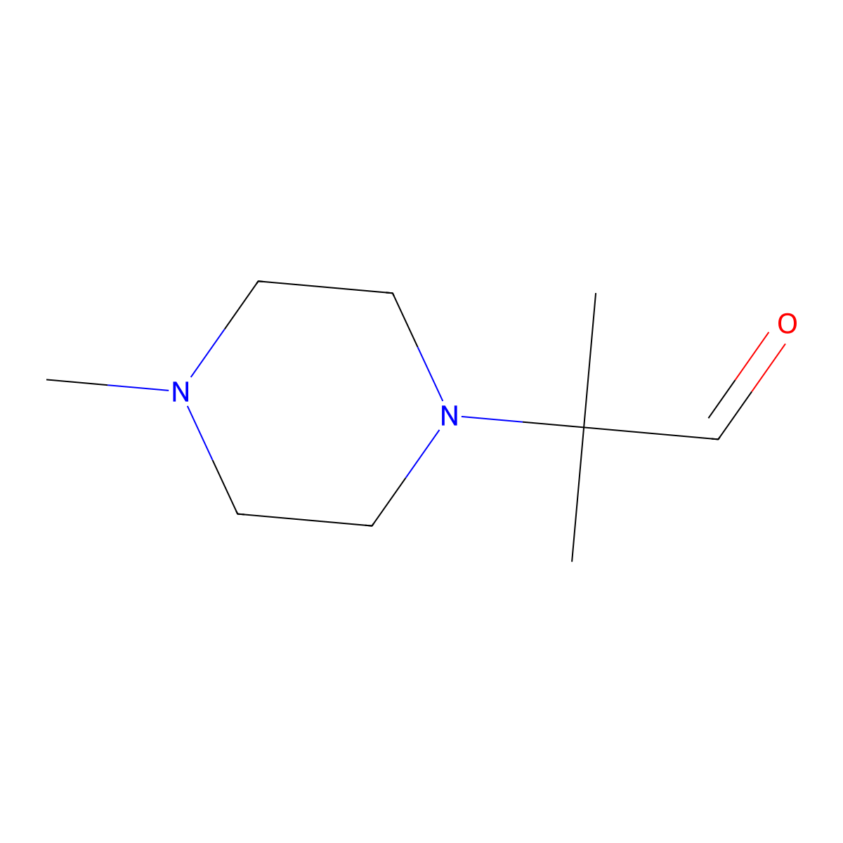 2-Methyl-2-(4-methylpiperazin-1-yl)propanal molecular structure, CAS 1575589-05-7