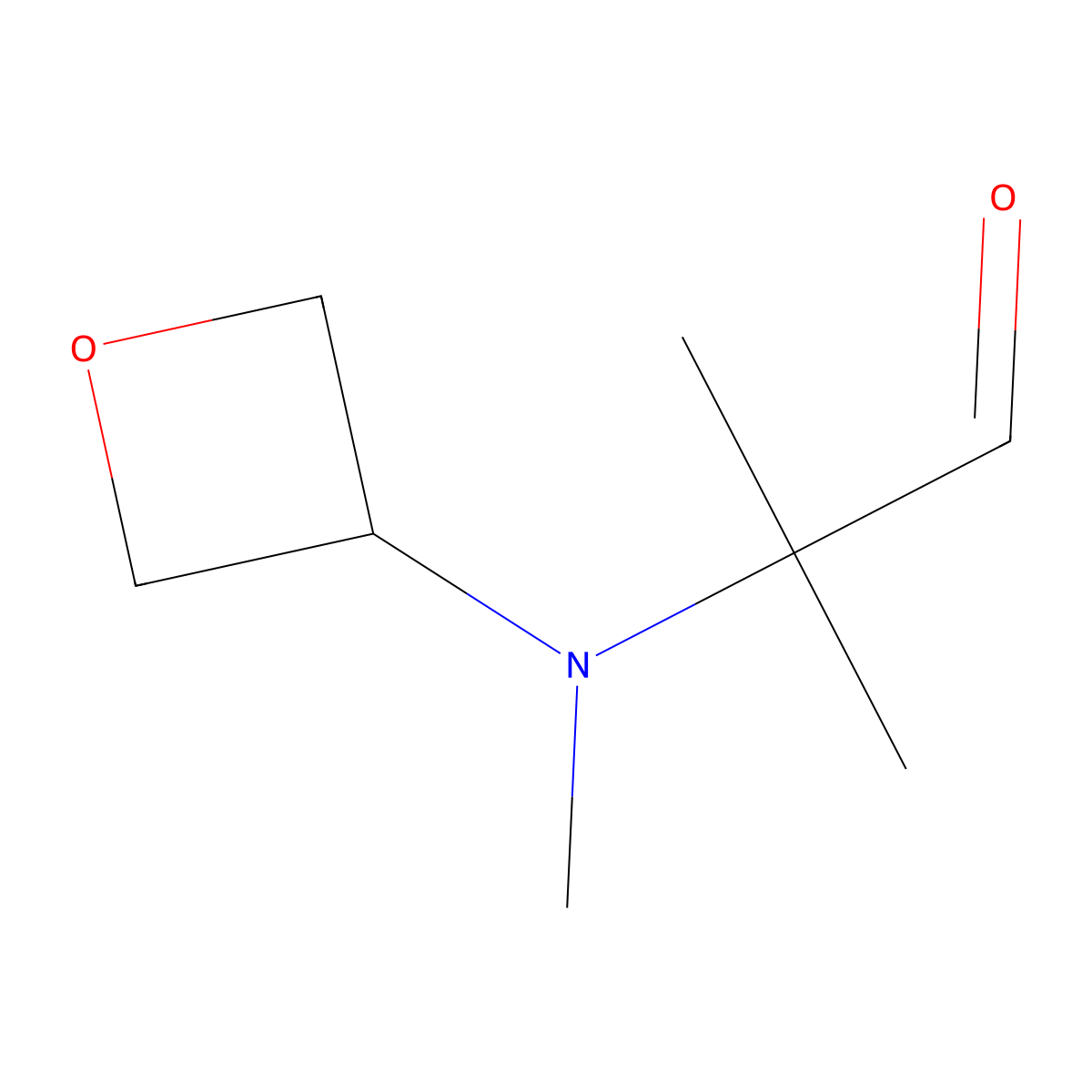 2-Methyl-2-[methyl(oxetan-3-yl)amino]propanal molecular structure, CAS 1575589-84-2