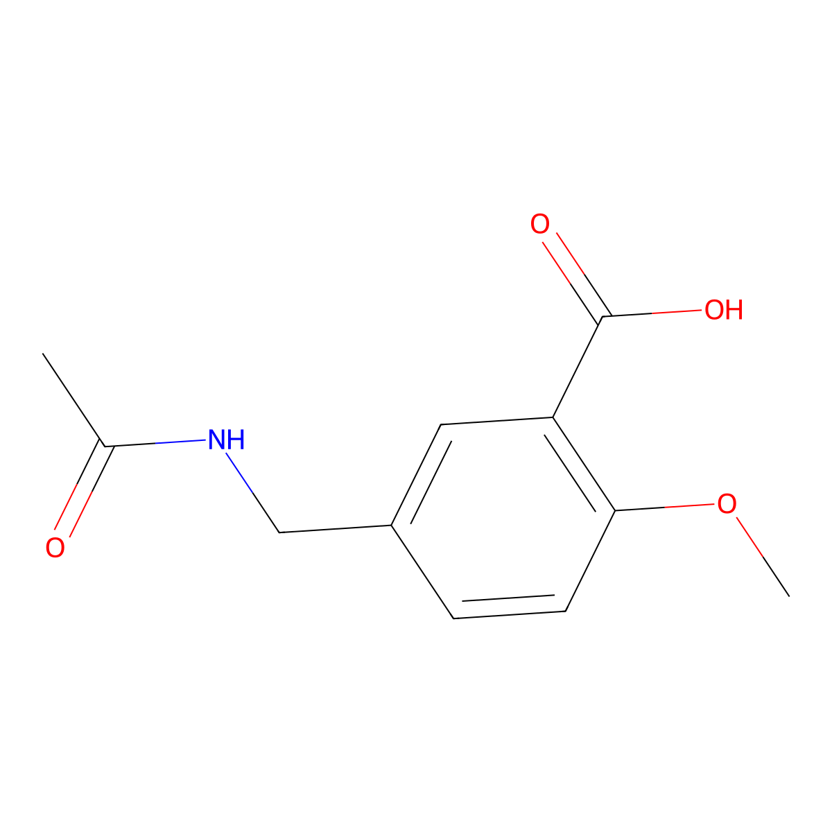 5-(Acetamidomethyl)-2-methoxybenzoic acid molecular structure, CAS 1575666-58-8