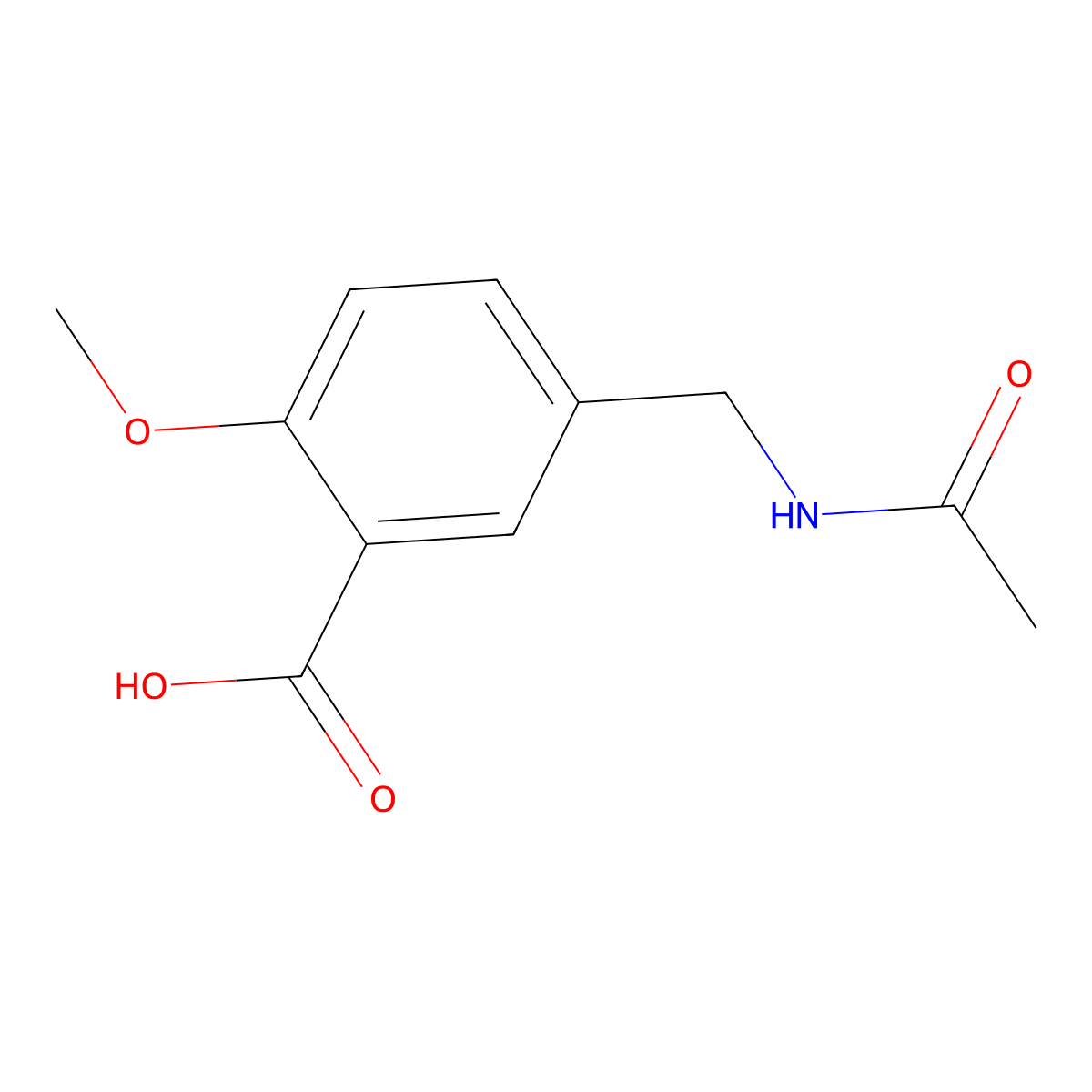 5-(Acetamidomethyl)-2-methoxybenzoic acid molecular structure, CAS 1575666-58-8